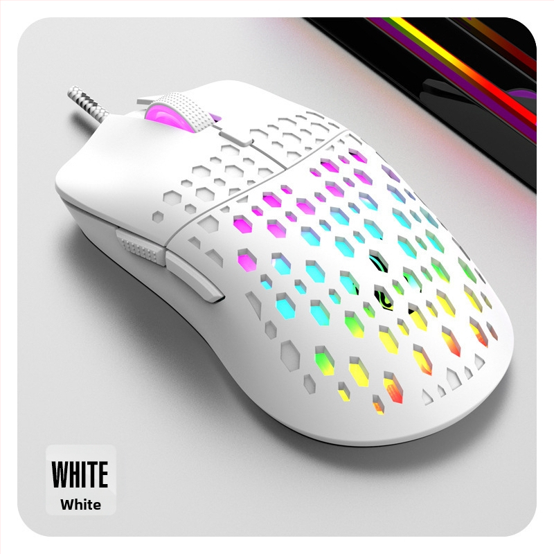 RAIKU G701 жична USB гейминг мишка, 6 бутона, плетен кабел 1,5 м