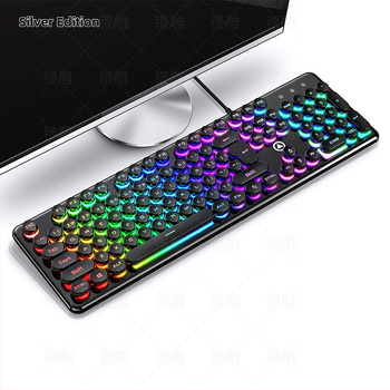 Silver Carving V7 tipkovnica s mehaničkim dojmom, žična USB, 104 tipki, osvjetljenje, Crater arhitektura