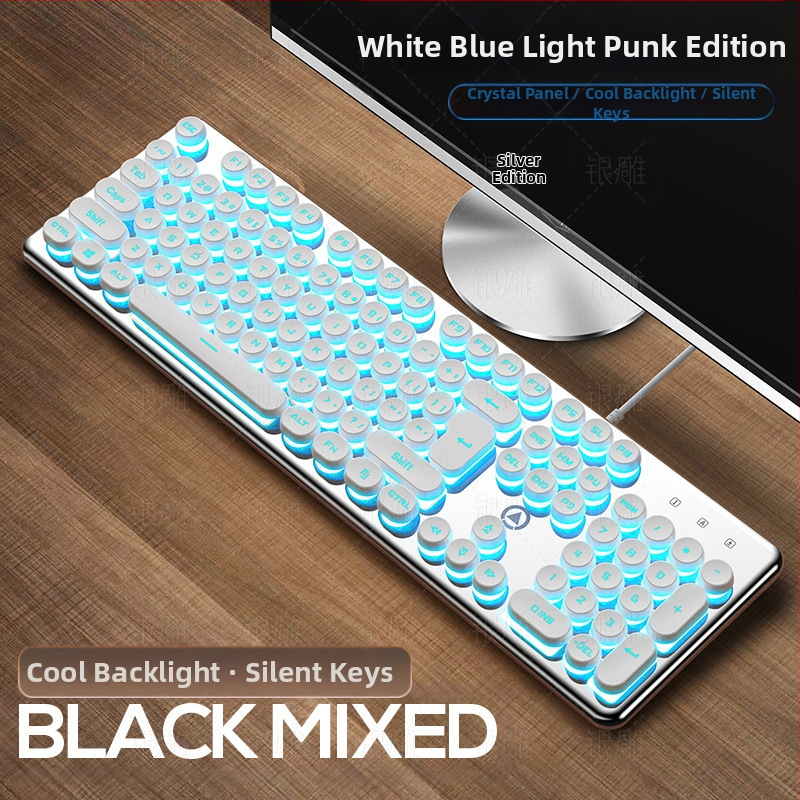 Silver Carving V7 tipkovnica s mehaničkim dojmom, žična USB, 104 tipki, osvjetljenje, Crater arhitektura