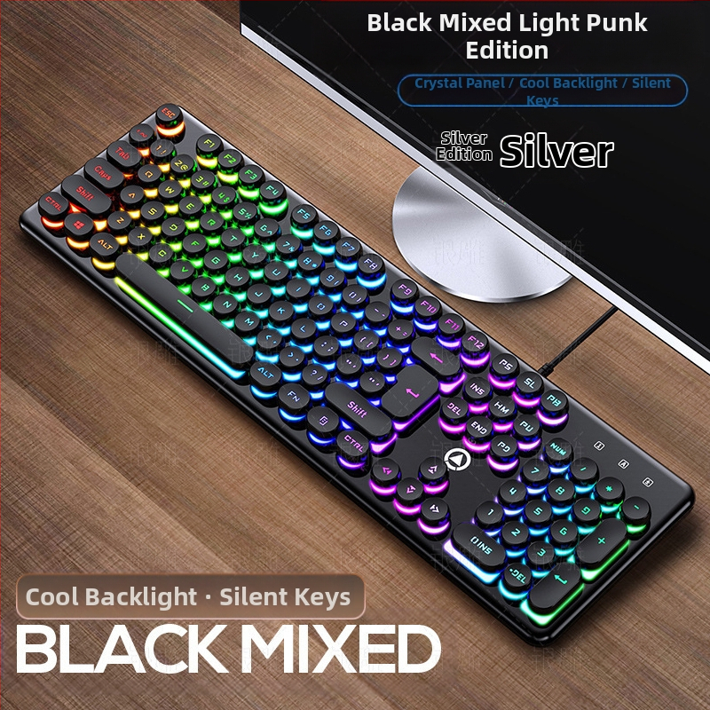 Silver Carving V7 tipkovnica s mehaničkim dojmom, žična USB, 104 tipki, osvjetljenje, Crater arhitektura