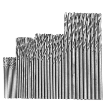 Комплект винтови свредла за пробиване, с прав държач, от високоскоростна стомана, миниатюрни, 40 броя