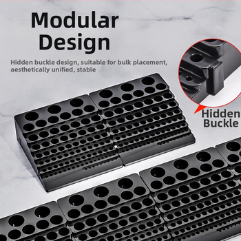 Rato CNC frezavimo įrankių saugojimo dėžė – ABS, surinkta dalių dėžė, nešiojama, 1,5 mm sienos storis, -10°C–60°C temperatūros diapazonas, 85 frezavimo įrankių ertmių ir 100 grąžtų ertmių talpa