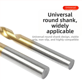 Комплект спирални свредла за дърво, 50 бр., титаново покритие, права дръжка, за електрическа бормашина