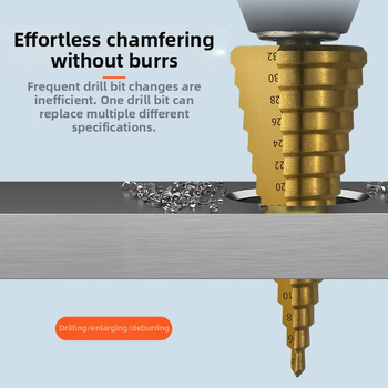 Σετ Pagoda για ξυλουργική, 6 τεμάχια, τρυπάνια με αυλακώσεις, τρίγωνη λαβή, χάλυβας φορέας, επίστρωση τιτάνιο, σετ βήμα-τρυπανιών