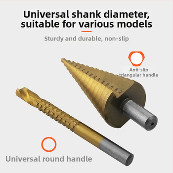 Σετ Pagoda για ξυλουργική, 6 τεμάχια, τρυπάνια με αυλακώσεις, τρίγωνη λαβή, χάλυβας φορέας, επίστρωση τιτάνιο, σετ βήμα-τρυπανιών