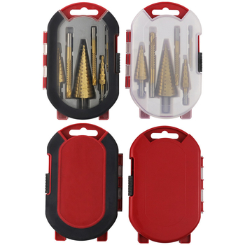 Σετ Pagoda για ξυλουργική, 6 τεμάχια, τρυπάνια με αυλακώσεις, τρίγωνη λαβή, χάλυβας φορέας, επίστρωση τιτάνιο, σετ βήμα-τρυπανιών