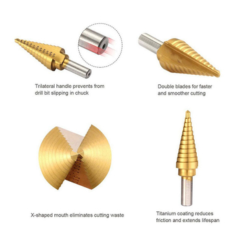 Σετ βήμα-τρυπανιών για μέταλλο