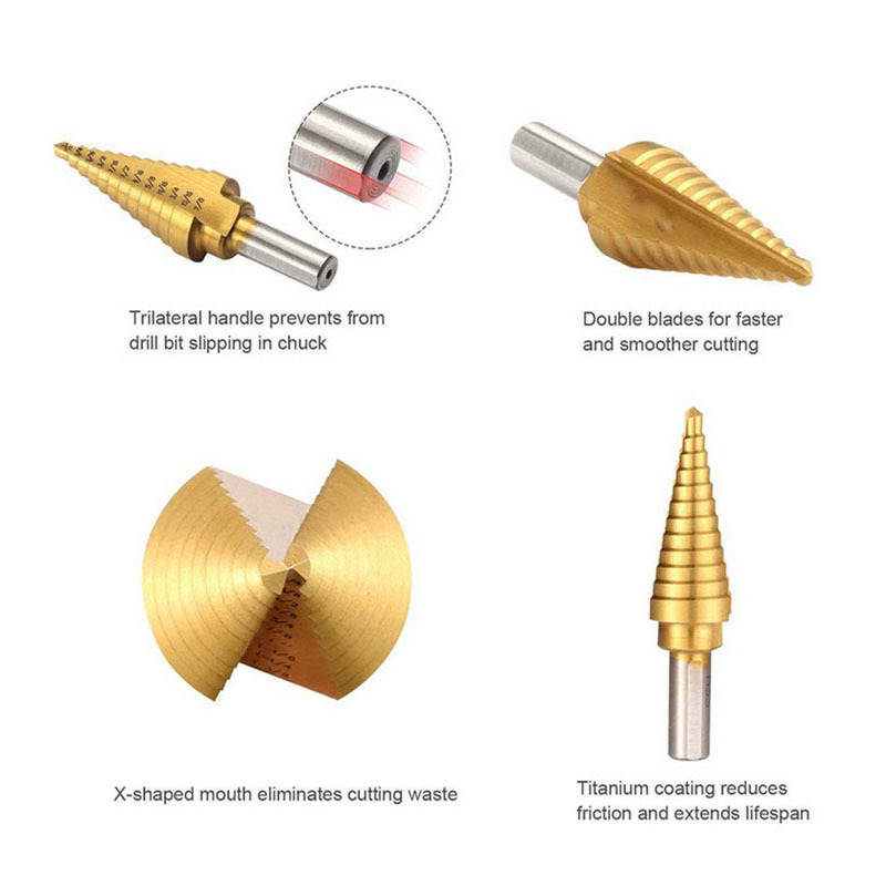 Lépcsős fúró készlet fémhez