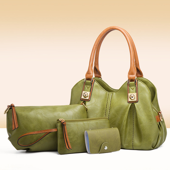 Σετ γυναικείων τσαντών PU — στυλ μητέρα-κόρη, οριζόντιο τετράγωνο σχήμα, κλείσιμο με φερμουάρ