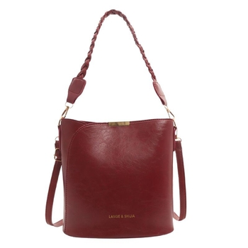 PU bucket táska utcai stílusban, mágneses zárás és polieszter bélés