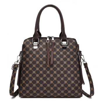 PU чанта за майка и дете през рамо със цип, вертикална квадратна форма и вътрешни джобове (цип джоб, джоб за мобилен телефон и джоб за лична карта)