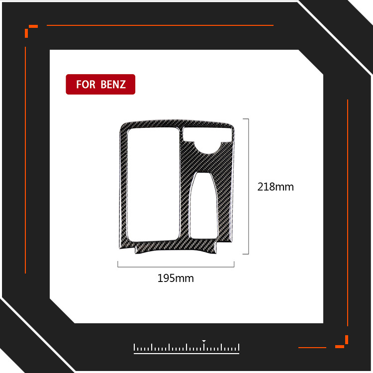 Panou de schimbător de viteze din fibră de carbon pentru Mercedes-Benz W204 C-Class și E-Class, model RRX-BENZ-016, pentru volan pe stânga și pe dreapta, accesoriu interior