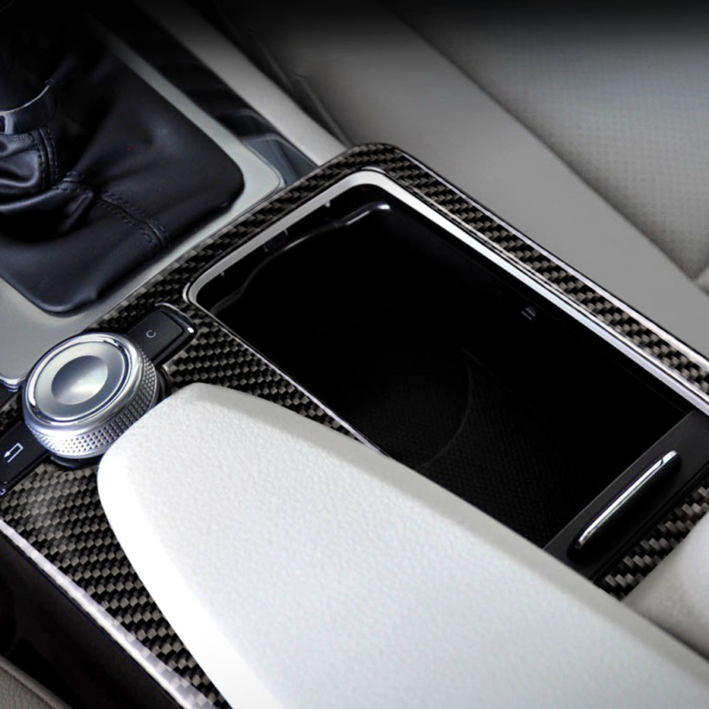 Panou de schimbător de viteze din fibră de carbon pentru Mercedes-Benz W204 C-Class și E-Class, model RRX-BENZ-016, pentru volan pe stânga și pe dreapta, accesoriu interior