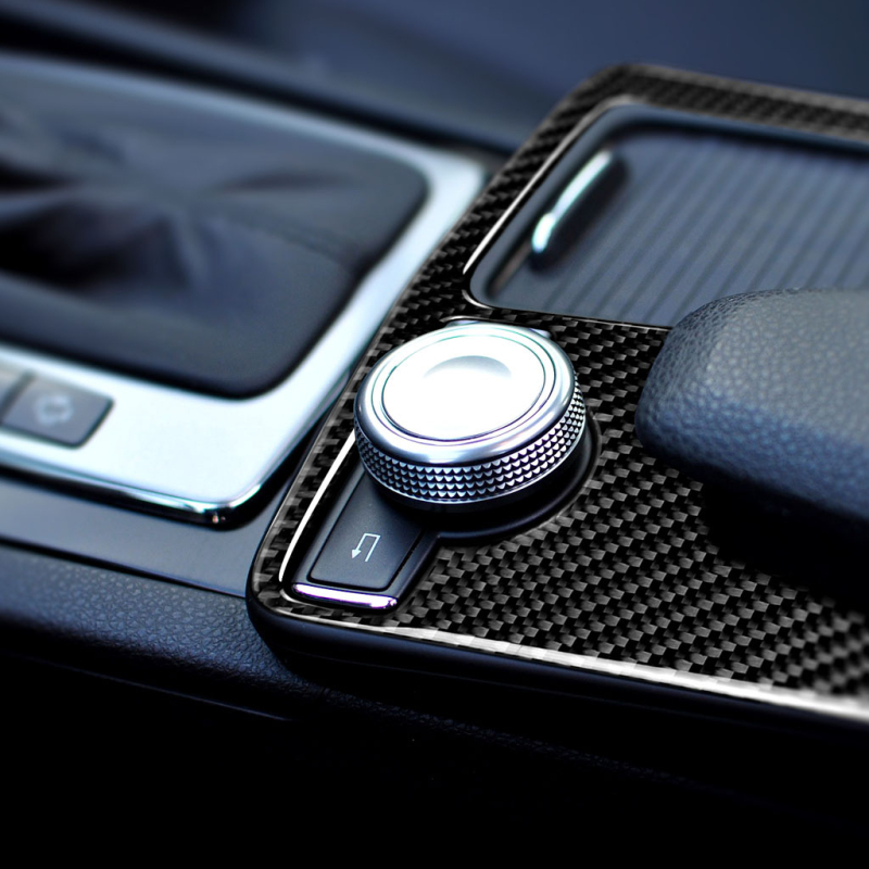 Panou de schimbător de viteze din fibră de carbon pentru Mercedes-Benz W204 C-Class și E-Class, model RRX-BENZ-016, pentru volan pe stânga și pe dreapta, accesoriu interior