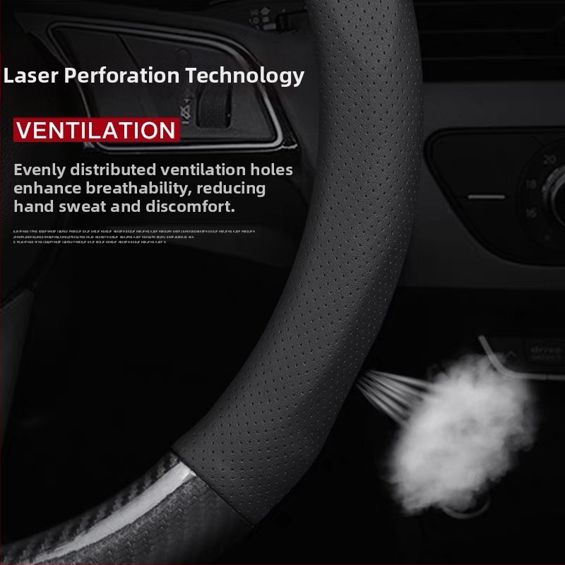 Ultra tenký kryt volantu, D-tvarový protišmykový, absorbuje pot, univerzálne pre všetky ročné obdobia, povrch zo syntetických vlákien