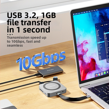 Θήκη SSD M.2 NVMe και σταθμός σύνδεσης HDMI με USB-C 3.2, αλουμινένιο κράμα, έως 2 TB