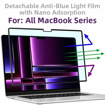 Magnetni film protiv plave svjetlosti za MacBook Pro s mat završnim anti-refleksijskim slojem, PET trostruki sloj, površinska obrada, kompatibilan s MacBook Pro