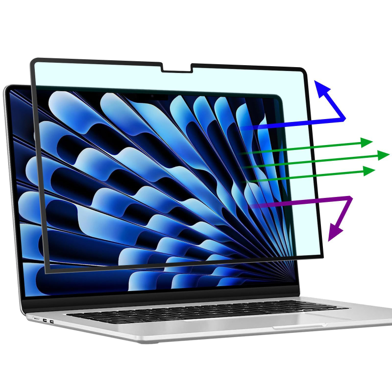Magnetni film protiv plave svjetlosti za MacBook Pro s mat završnim anti-refleksijskim slojem, PET trostruki sloj, površinska obrada, kompatibilan s MacBook Pro