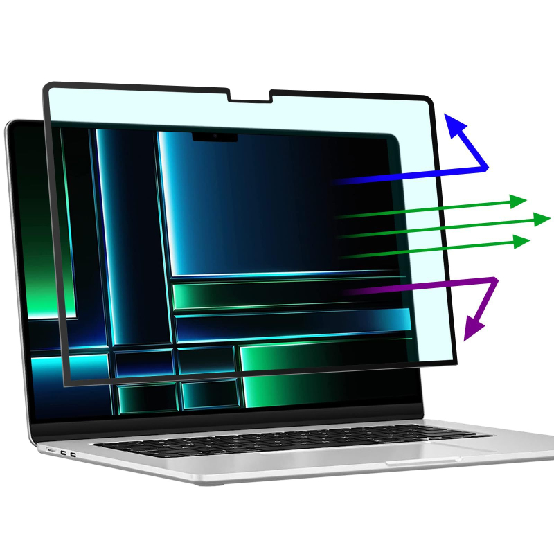 Magnetni film protiv plave svjetlosti za MacBook Pro s mat završnim anti-refleksijskim slojem, PET trostruki sloj, površinska obrada, kompatibilan s MacBook Pro