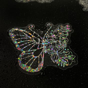 Naljepnice leptira holografske laserske – DeLeda, PET materijal, samoljepljive, offset tisak, 100 kom