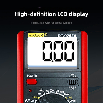 Дигитален мултиметър DT9205A - висока прецизност, защита срещу изгаряне, цифров дисплей, измерване на напрежение и ток