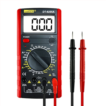 Дигитален мултиметър DT9205A - висока прецизност, защита срещу изгаряне, цифров дисплей, измерване на напрежение и ток