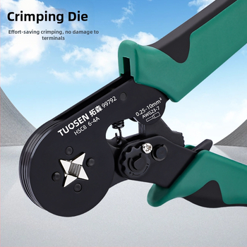 Tubu tipo terminalų crimpinės žnyplės, adatos formos laidui, savęs atstatantis dantrinis mechanizmas, aukštos anglies plienas, svoris 0.58