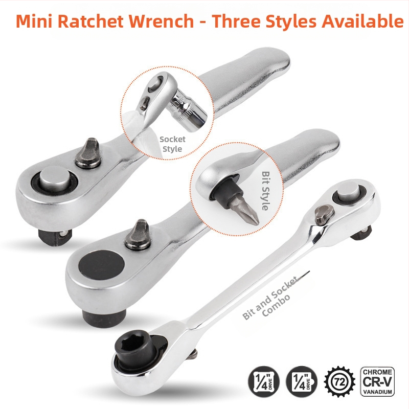 Трещотков ключ, полирана повърхност, високовъглеродна стомана, тегло 0.1