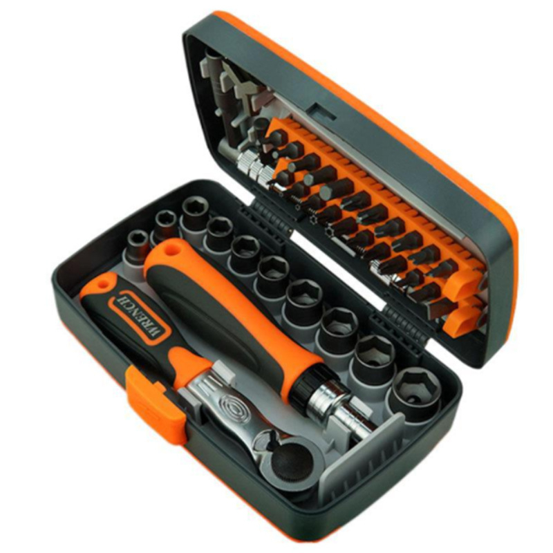 38-σε-1 σετ κατσαβιδιών οικιακής χρήσης με μηχανισμό ρακέτας, λεπίδα Cr-V, μαγνητικό, χωρίς μόνωση