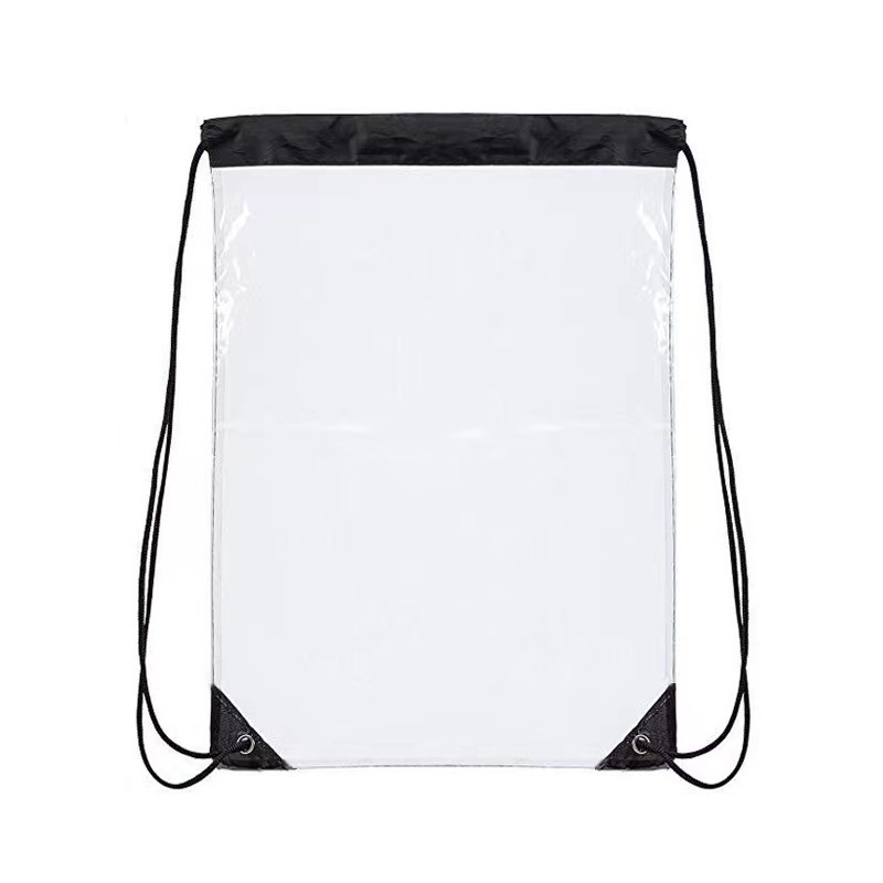 Skaidri PVC raištelinė kuprinė – atspari vandeniui lauko kelioninė kuprinė, batų maišelis (Prekė: Xinhe Packaging; Kilmės šalis: Wenzhou; Paskirtis: Dovanų įpakavimas)