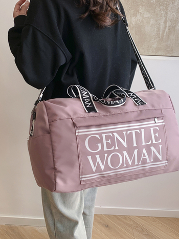 Τσάντα ταξιδιού, νάιλον κατασκευή, ανθεκτική στη φθορά, χωρητικότητας 36–55 L, επένδυση πολυεστέρα, μοτίβο με γράμματα, με δυνατότητα ώμου / crossbody