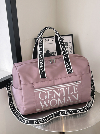 Τσάντα ταξιδιού, νάιλον κατασκευή, ανθεκτική στη φθορά, χωρητικότητας 36–55 L, επένδυση πολυεστέρα, μοτίβο με γράμματα, με δυνατότητα ώμου / crossbody