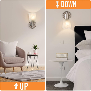 Τοίχου φωτιστικό με γυάλινο σκιάδιο, μεταλλικό σώμα, LED φως, 110V, μοντέρνο μινιμαλιστικό σχέδιο