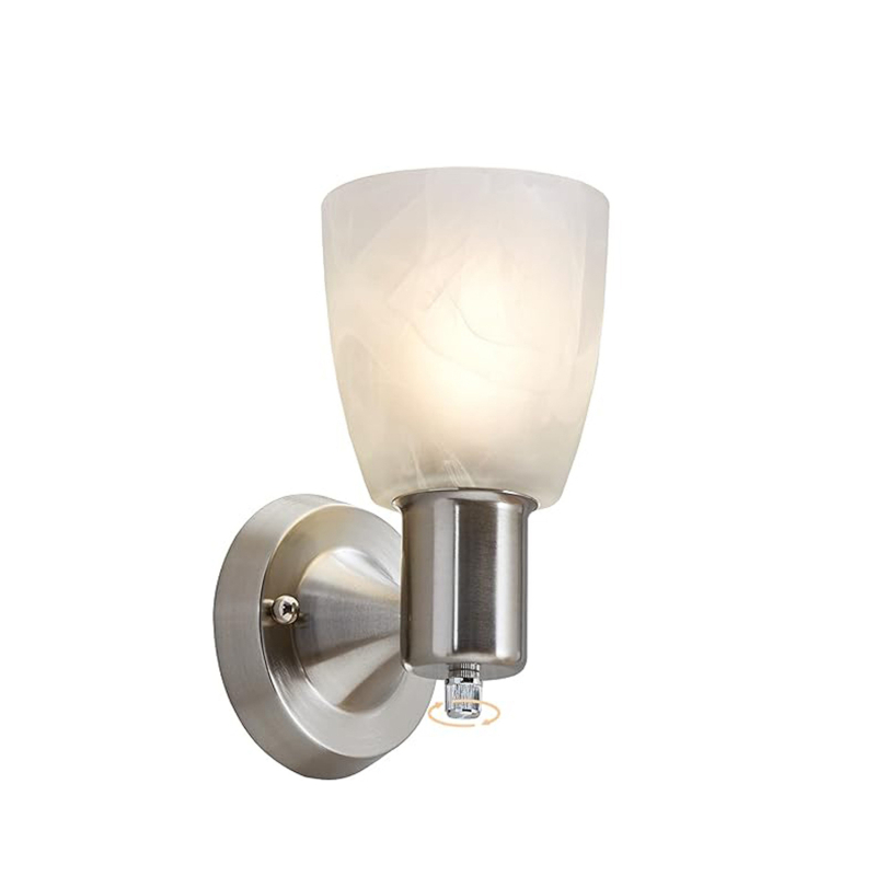 Τοίχου φωτιστικό με γυάλινο σκιάδιο, μεταλλικό σώμα, LED φως, 110V, μοντέρνο μινιμαλιστικό σχέδιο