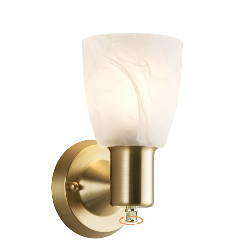 Τοίχου φωτιστικό με γυάλινο σκιάδιο, μεταλλικό σώμα, LED φως, 110V, μοντέρνο μινιμαλιστικό σχέδιο