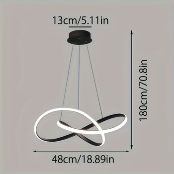 Κυκλικό μινιμαλιστικό LED κρεμαστό φως οροφής με καλώδιο, μεταλλικό σώμα, ρυθμιζόμενης ύψους 1,2 μ., εμβέλεια 10–15 τ.μ., εφάμιλο για υπνοδωμάτιο και τραπεζαρία