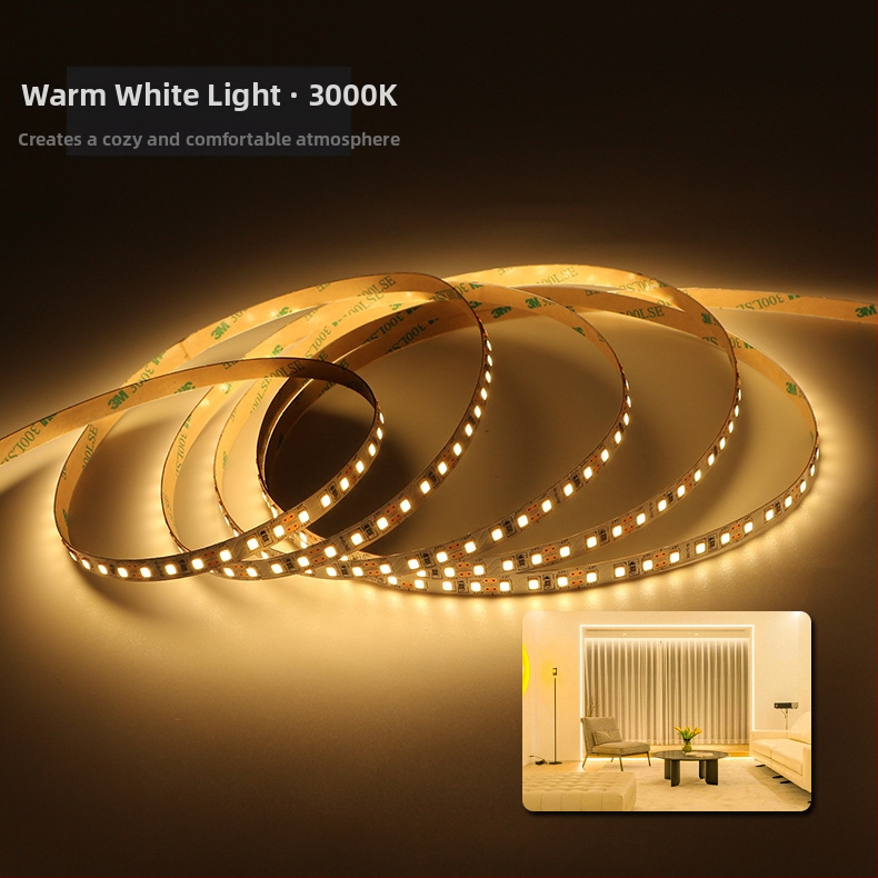 LED лента 2835, гъвкава платка без корпус, вход 12–24V, 120 LED, 120° лъч, 10W, без димер