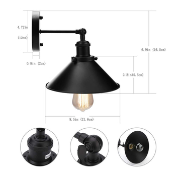 Λαμπτήρας τοίχου LED, σκιά από σίδηρο, 110V, πιστοποίηση CE