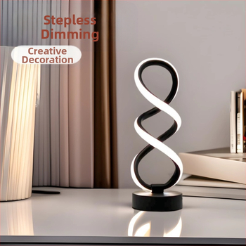 Stalinė lempa iš aliuminio meno dizaino, be žingsnių reguliavimo šviesos ryškumui trims spalvų temperatūroms, USB maitinimas, naktinė šviesa, kūrybinis dekoras