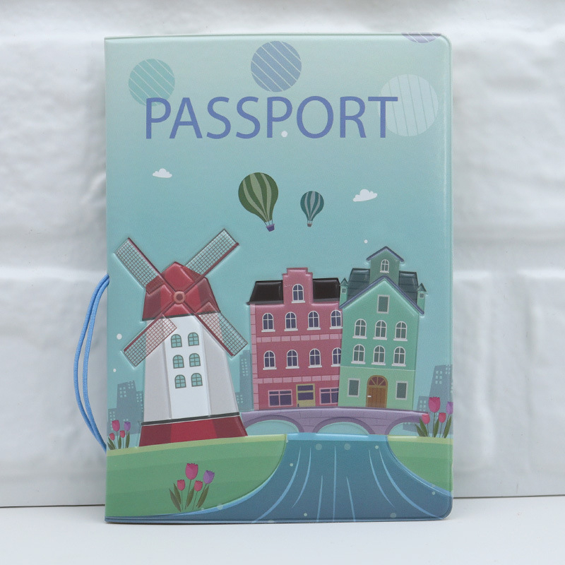 Pasu un ID maciņš – PVC korpuss, iekšējā odere no sintētiskās ādas, ainavas raksts, neitrāls dizains abiem dzimumiem, ikdienas lietošanai