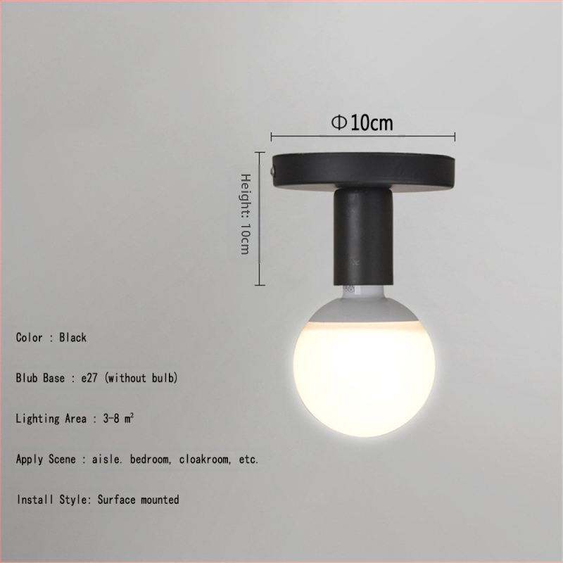 Φωτιστικό οροφής με μεταλλικό σώμα και σκίαστρο, LED, 220V, CRI≥90, κάλυψη 3–5 τ.μ., κατάλληλο για διάδρομο και υπνοδωμάτιο