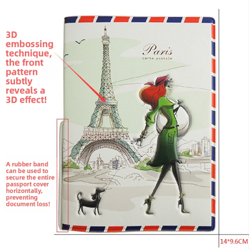 Pasių dėklas - 3D reljefinė sintetinė oda, vertikalus kvadratas, dangtelio atidarymas, 1 sulenkimas piniginei, ID/paso skyriaus