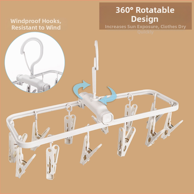 Összecsukható ruhaszárító állvány zoknikhoz, több bilincs, modell DGNYJ-1, műanyag