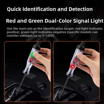 Πενάκι δοκιμής τάσης αυτοκινήτου – 12V/24V/48V, (εύρος 3–120V, ακρίβεια ±1V), επαγγελματική χρήση