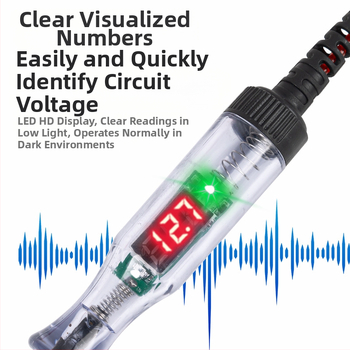 Πενάκι δοκιμής τάσης αυτοκινήτου – 12V/24V/48V, (εύρος 3–120V, ακρίβεια ±1V), επαγγελματική χρήση