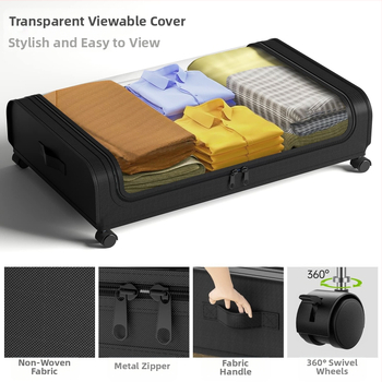 Ράφι αποθήκευσης κάτω από το κρεβάτι με ρόδες – κουτί από μη υφασμένο ύφασμα, πολυλειτουργικός οργανωτής