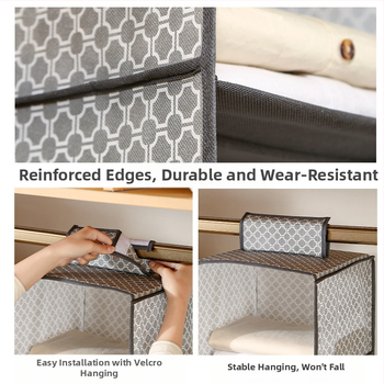 Οργανωτής κρεμάστρας ντουλάπας από μη υφαντό ύφασμα, πολλαπλών διαμερισμάτων, 18 λίτρων χωρητικότητα, διπλώνεται, σχέδιο ριγέ