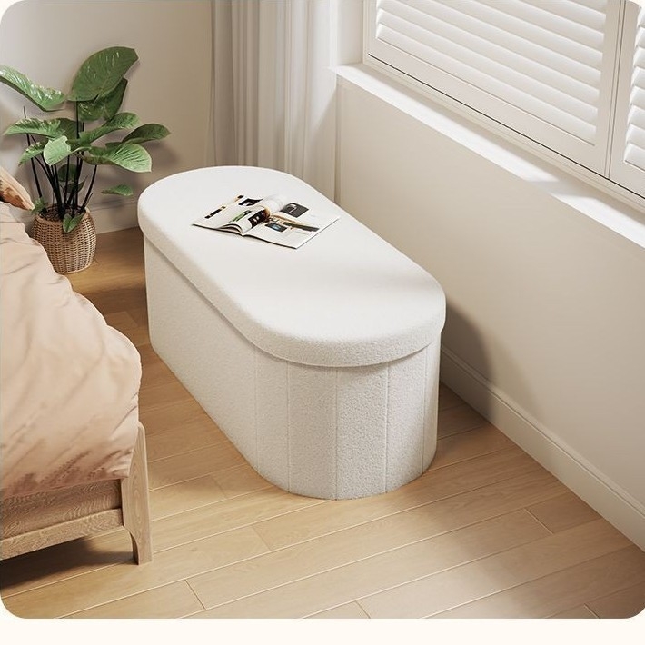 Сгъваема дървена табуретка за съхранение, мултифункционална с голям капацитет, подходяща за сядане и смяна на обувки, прост модерен дизайн.