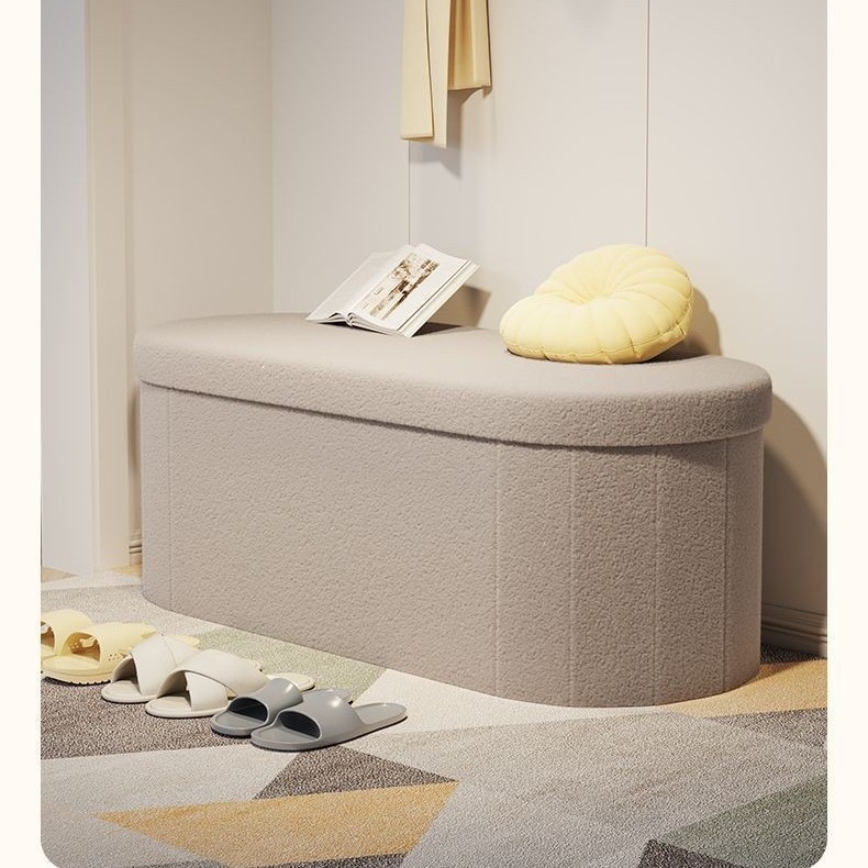 Сгъваема дървена табуретка за съхранение, мултифункционална с голям капацитет, подходяща за сядане и смяна на обувки, прост модерен дизайн.