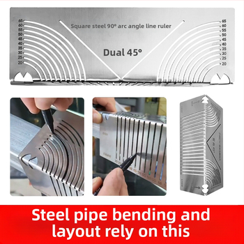 Yishun Сгъваема линейка с квадратна тръба – метална, 90° ъгъл и мултифункционално средство за маркиране